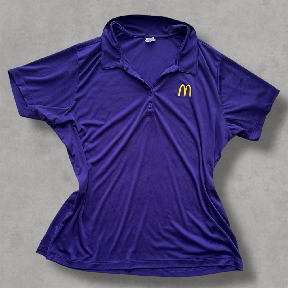 Purple Vintage McDonald's Polo Button Down Shirt